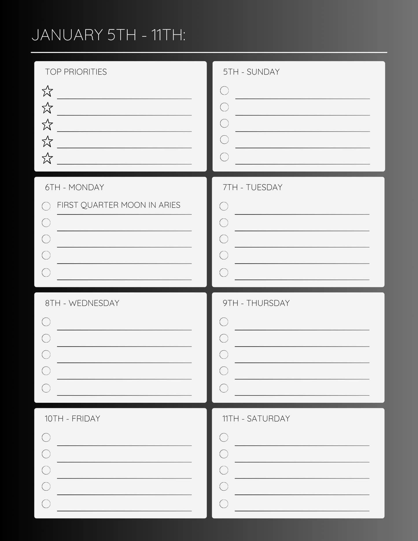 2025 Moon Phase Planner (Digital Version)