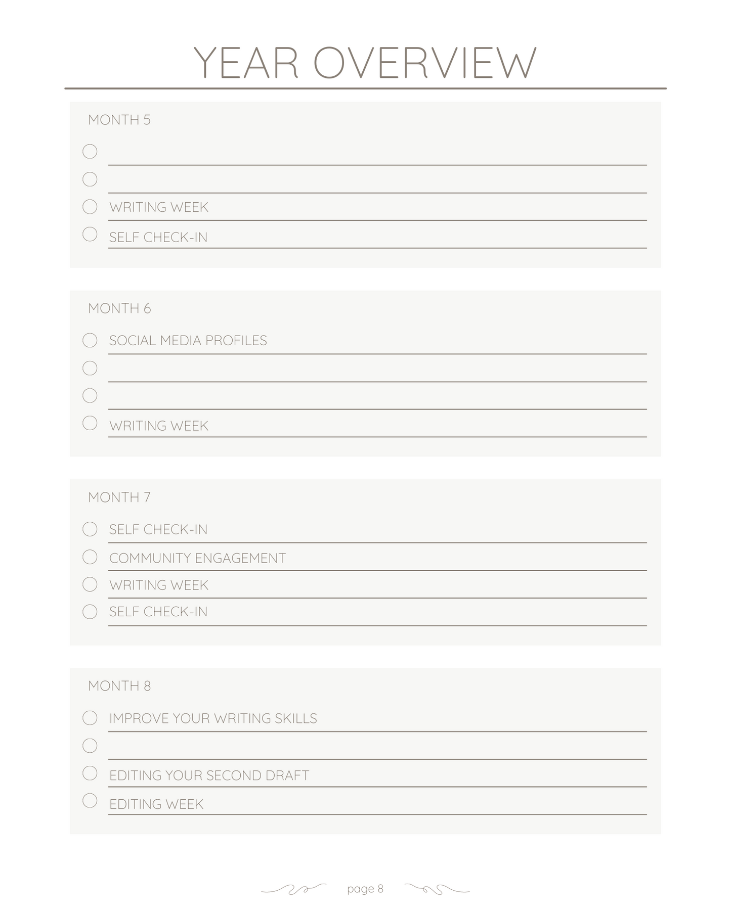 Self-Published Author 52-Week Planner (Physical Version)