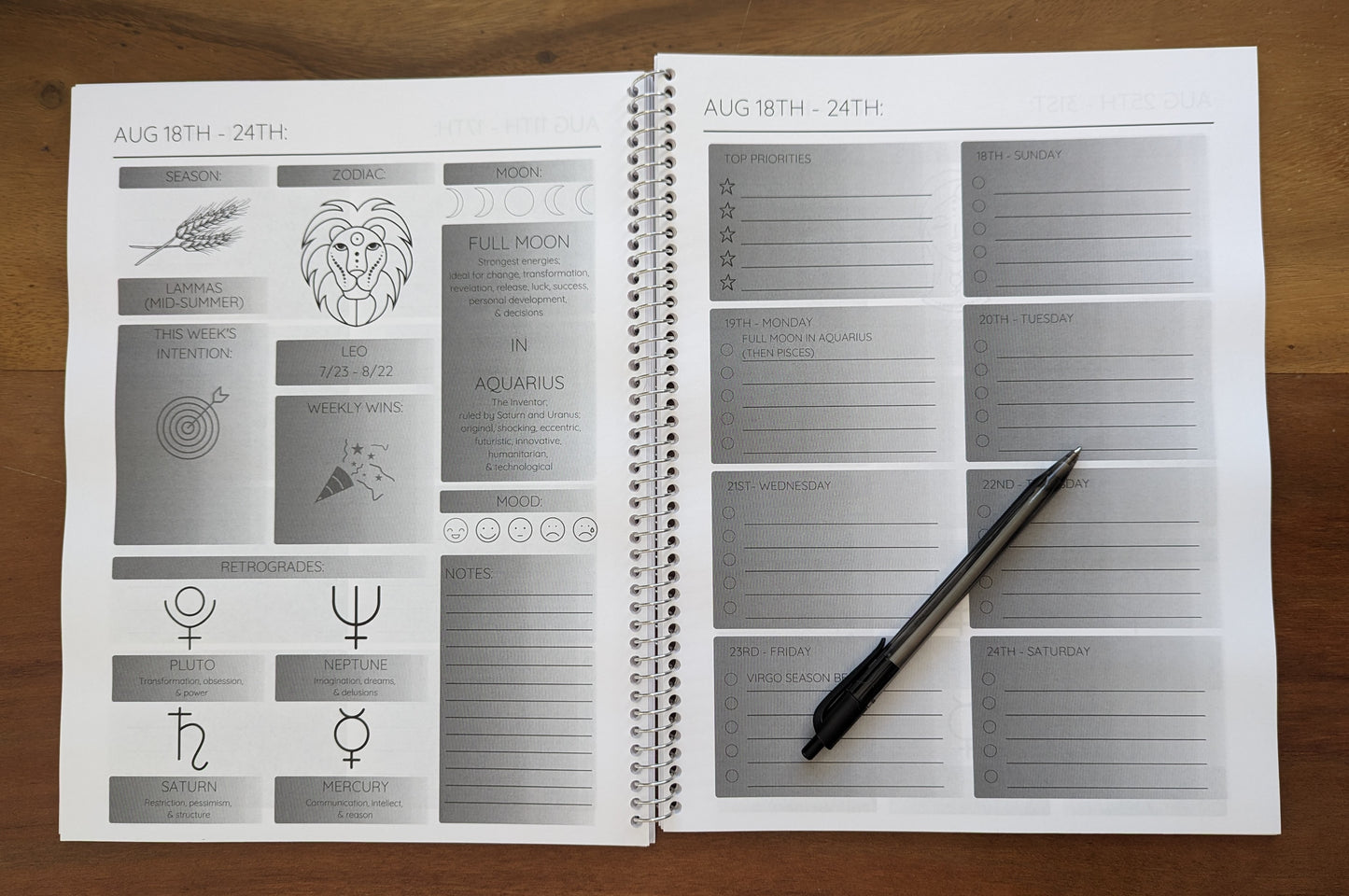 2024 Moon Phase Planner (Physical Version)